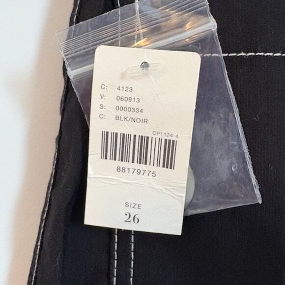 Maeve Anthropologie Black Contrast Stitching Collette Wide Leg Pants – Size 26 - Picture 3 of 6